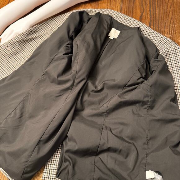 Joie Houndstooth Double Breasted Wool Blend Blazer Medium Checkered Jacket - Picture 9 of 14